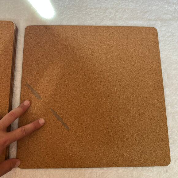 Set of 6 Christmas Tree & Wreath Cork Placemats Holiday Red & Green Dinner Mats - Picture 8 of 11